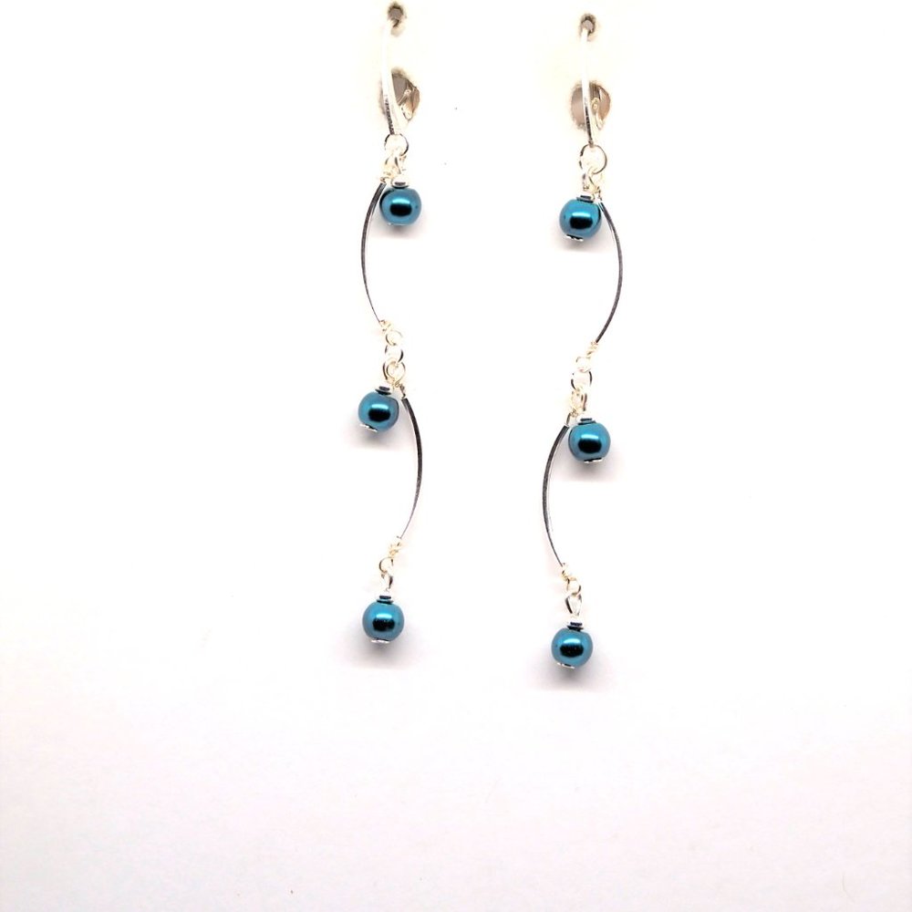 Teal Curve Earrings